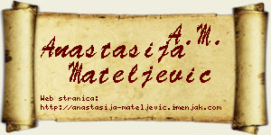 Anastasija Mateljević vizit kartica